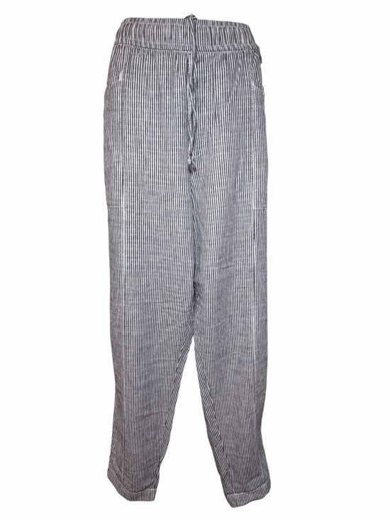 Old Navy Pants - Old Navy Women's Navy and White Stripe Linen-Blend Pants XL Tall